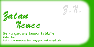 zalan nemec business card